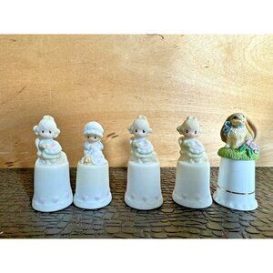 Vintage Lot of 5 Precious Moments Thimbles